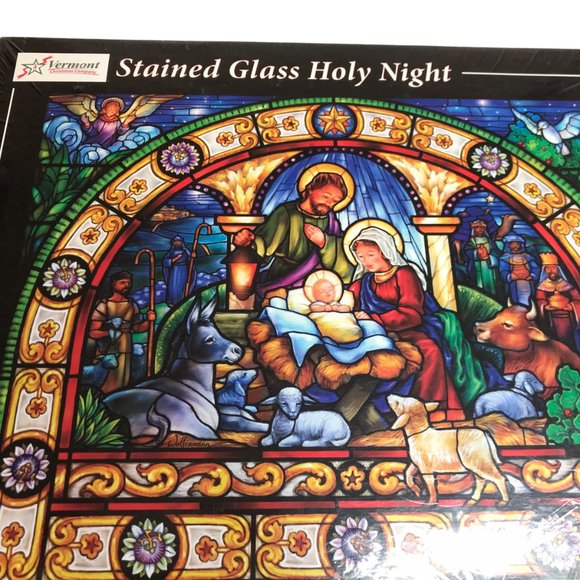 New NWT in Box Stained Glass Holy Night Puzzle 1,000 Piece Puzzle Christmas - Picture 1 of 8